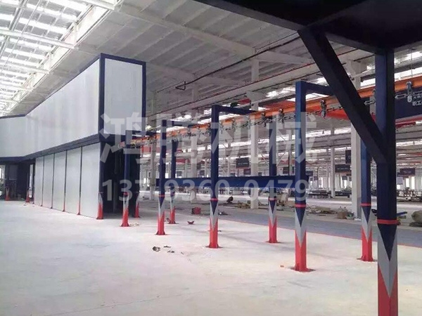 钢布局静电喷粉出产线